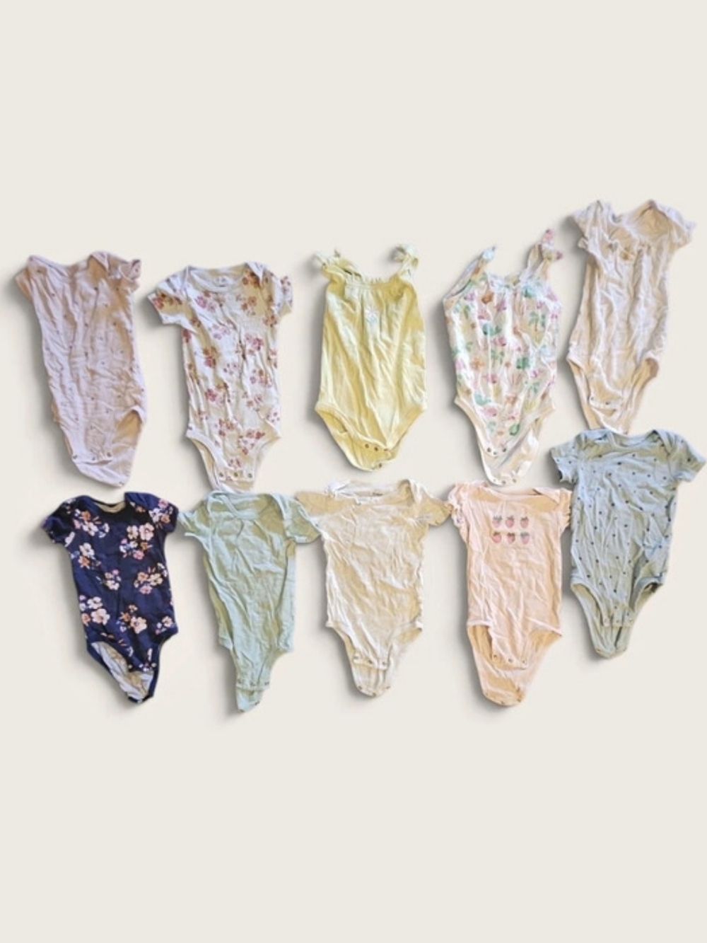 Baby Girls Short Sleeve Bodysuit Bundle Set of 10